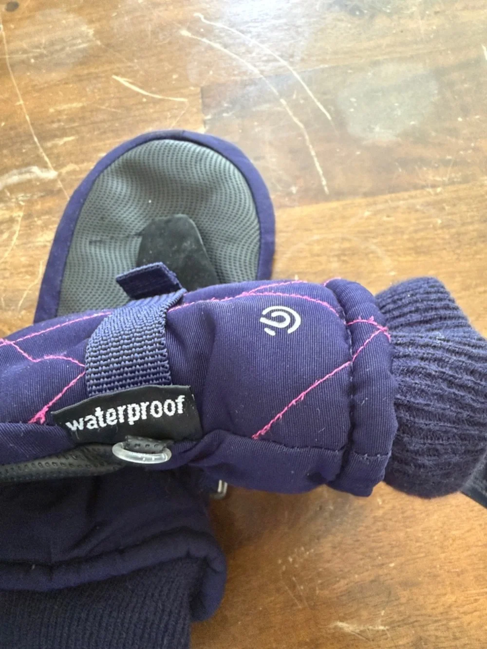 Champion Kids Purple Mittens with Pink Stitching
